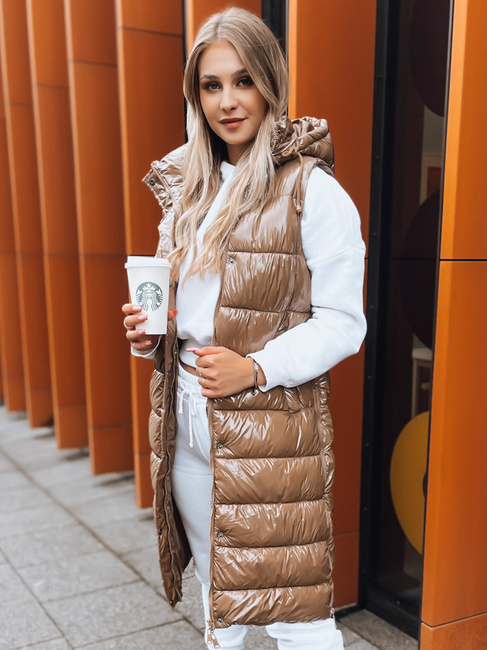 Ženski prešit telovnik GANTINI Barva kamela DSTREET TY3741