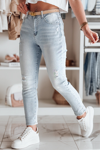 Ženske hlače iz džinsa mom fit DEMILOVE blue Dstreet UY2502