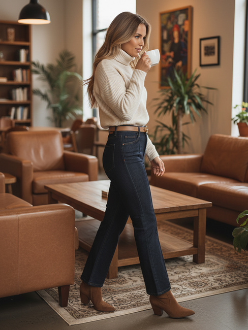 Ženske ravne hlače iz džinsa CLASSIFIT mornarsko modra Dstreet UY2665