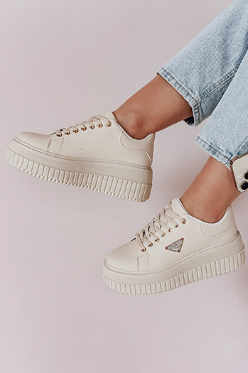 Ženske superge na platformi SNIKPIK beige Dstreet ZY0927