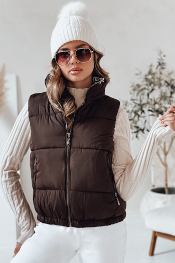 Ženski prešiti telovnik URBANELLE brown Dstreet TY4970