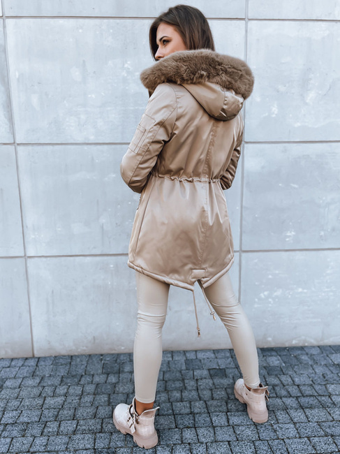 Ženska zimska jakna parka GODDESS beige Dstreet TY3868