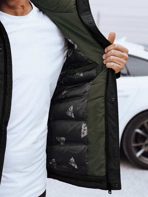 Moška zimska jakna s kapuco črna Dstreet TX4908