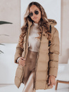 Ženska zimska jakna s kapuco GABRIELLE dark beige Dstreet TY4363