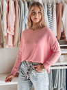 Ženski prevelik gladek pulover SENZIA roza Dstreet MY2447