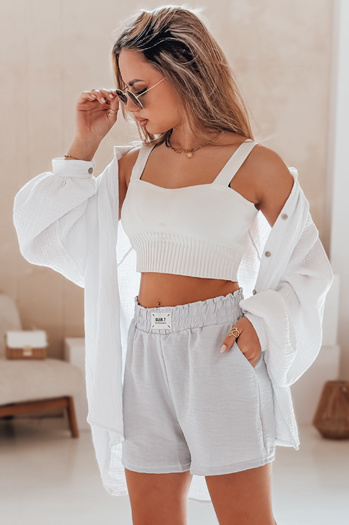 Ženske kratke hlače OWN STYLE sive barve Dstreet SY0454