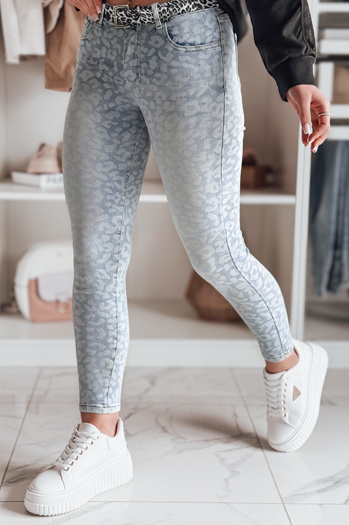 Ženske oprijete jeans hlače s pasom FELINA blue Dstreet UY2474