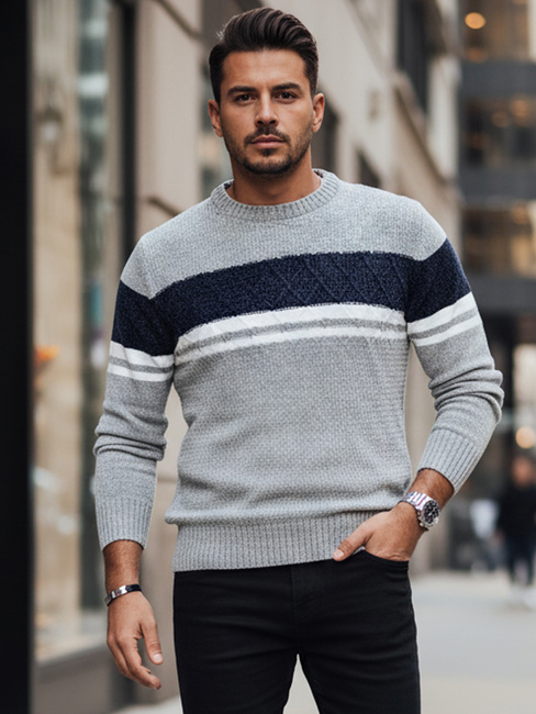 Moški sivi pulover Dstreet WX2245z