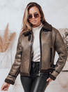 Ženska jakna iz semiša z ovčjo kožo KASAMIRA coffee Dstreet TY4740