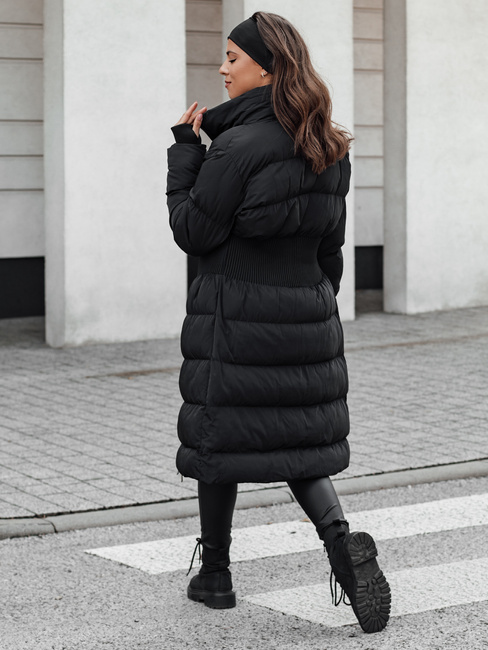 Ženska zimska dolga prešita jakna FABWARM black Dstreet TY4620