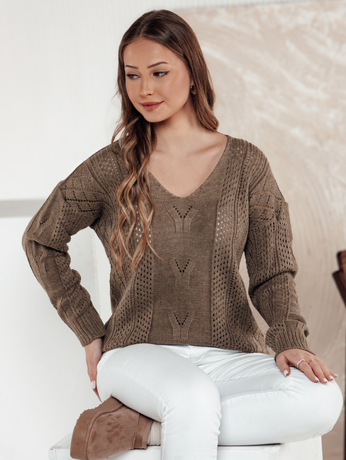 Ženski pulover LACEONIA beige Dstreet MY2404