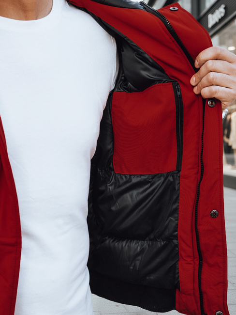 Moška zimska bunda bordo barve Dstreet TX4309