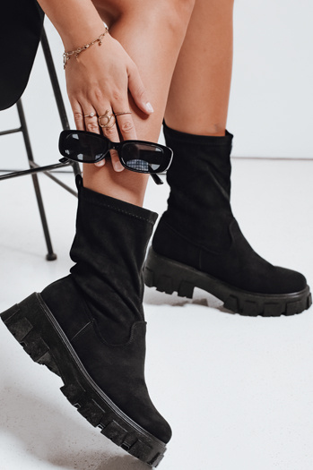Ženski škornji s platformo črni Dstreet ZY1135
