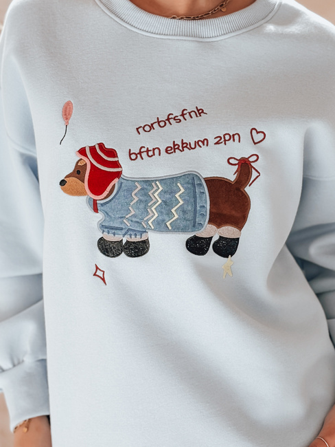 Ženska bluza z vezenino DOGSWEETY modra Dstreet BY1479