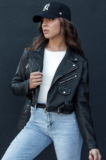 PALIGOR ženska usnjena jakna ramones black Dstreet TY4467