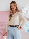 Ženski pulover ene velikosti oversize rebrasti SWEETDREAM ecru Dstreet MY2457