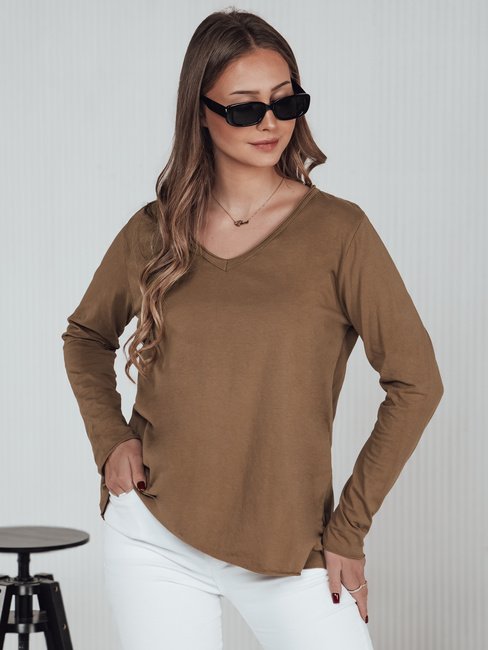 Ženska bluza VAVLSTYLES navadna kamelja barva Dstreet RY2686