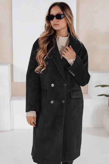 Ženski zimski plašč dolg oversize črn Dstreet NY0765