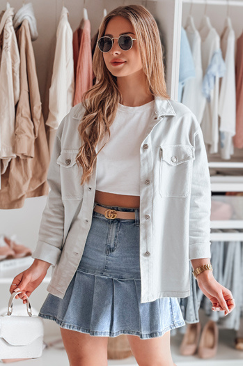 mini krilo iz džinsa z naborki MIRABELL modro Dstreet CY0506