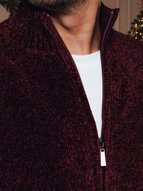 Moški odpeti pulover bordo barve Dstreet WX2233z