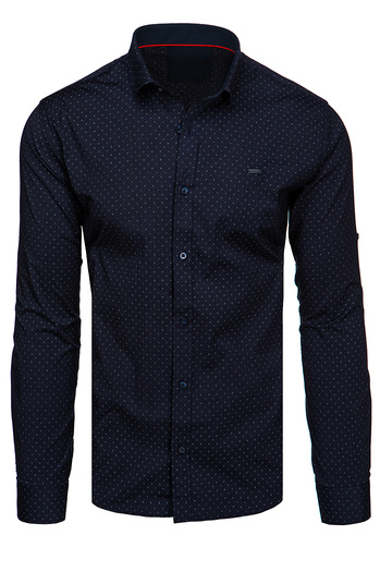 Moška temno modra majica z dolgimi rokavi Dstreet DX2632