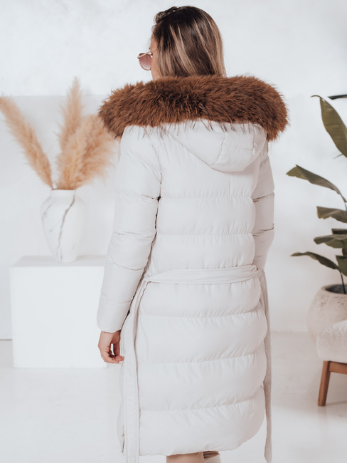 Ženska prešita zimska jakna s krznom STYLEBELLA white Dstreet TY4610
