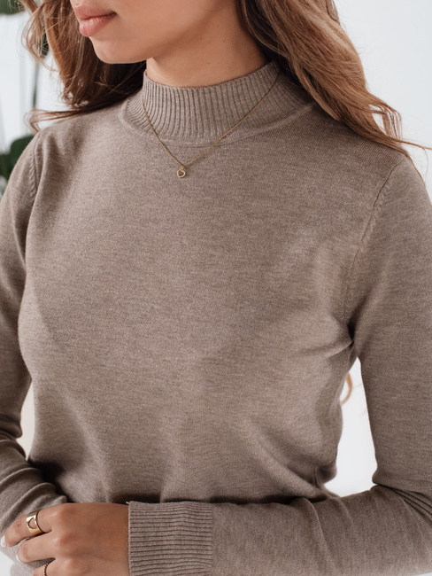 Ženski pulover s polovičnim rolojem TARLENA beige Dstreet MY2484