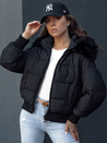 Ženska prešita zimska jakna s krznom COLDPACK black Dstreet TY4430