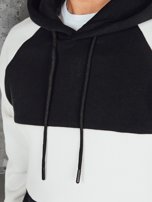 Moška osnovna majica s kapuco s črno-belimi črtami Dstreet BX5901