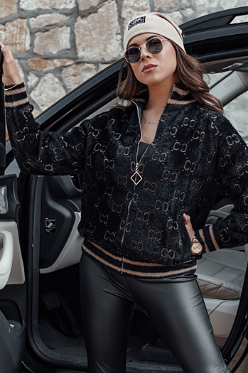 Ženski suknjič JOYCE iz alpake brez gumbov črne barve Dstreet NY0689