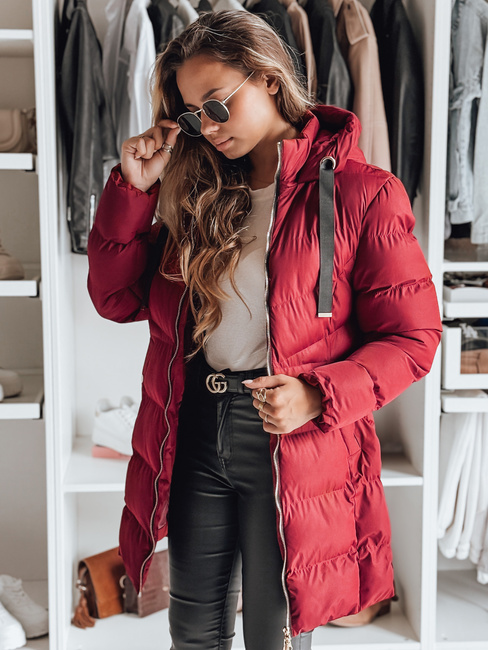 Ženska zimska jakna s kapuco GABRIELLE maroon Dstreet TY4920