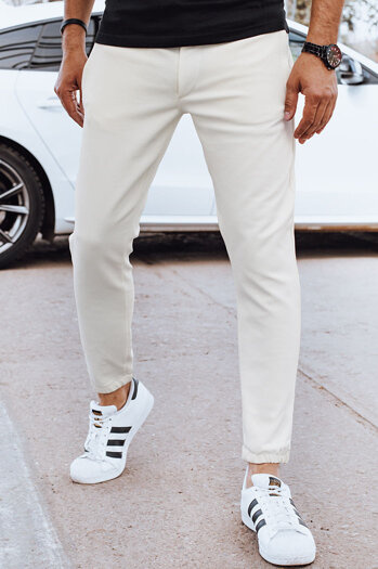 Moške jogger hlače v barvi ecru Dstreet UX4264