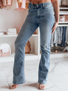 Ženske jeans hlače na zvonec s cvetjem FLOWERSSE modra Dstreet UY2677