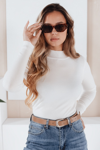 Ženski pulover z rolojem TARLENA white Dstreet MY2485