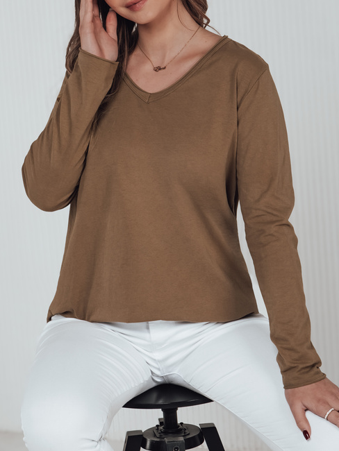 Ženska bluza VAVLSTYLES navadna kamelja barva Dstreet RY2686