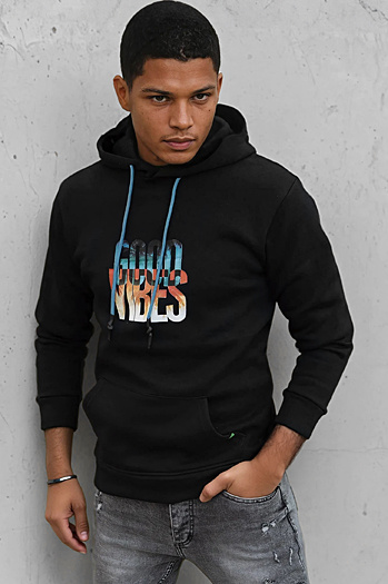 Moška izolirana majica s kapuco črna Dstreet BX5377