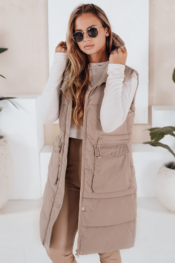 Ženski brezrokavnik LADISA camel Dstreet TY3289