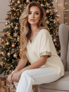 Ženska bluza prevelike velikosti SHINE LOVE beige Dstreet RY2914z