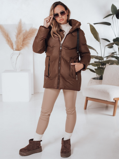 Ženske zimske jakne SALVONA brown quilted Dstreet TY4998