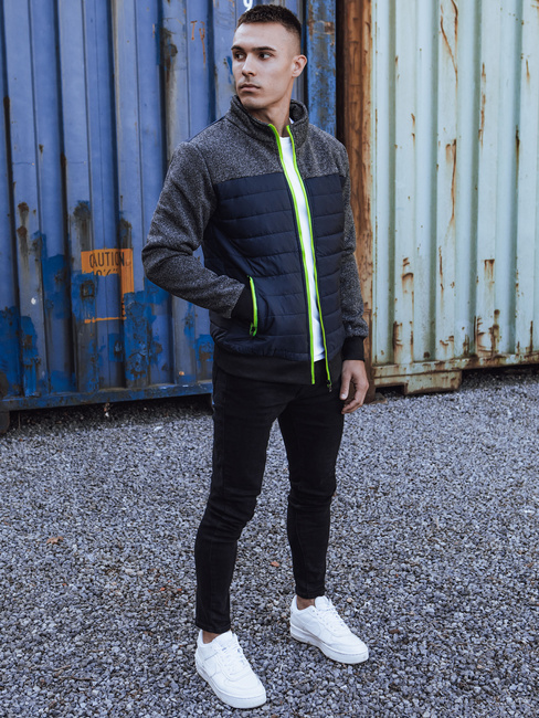 Moška prehodna jakna prešita mornarsko modra Dstreet TX4856