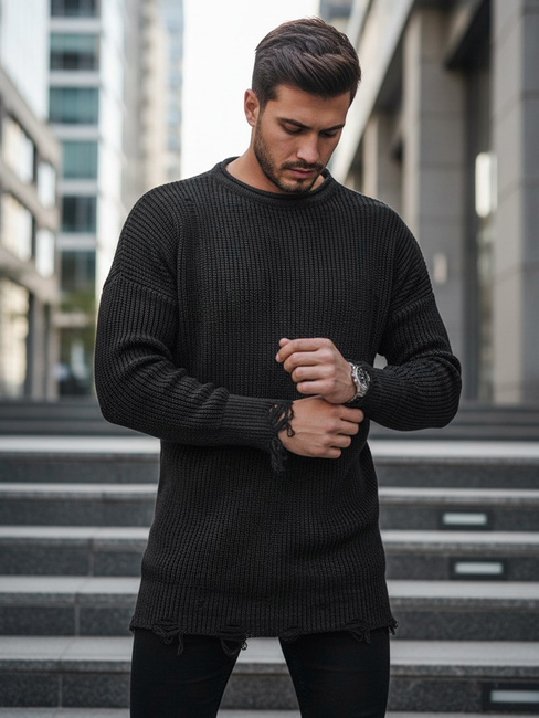 Moški zimski pulover Barva Temno siva DSTREET WX1964