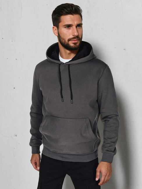 Moška osnovna majica s kapuco v grafitni barvi Dstreet BX5861