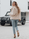 Ženski krznen plašč GLAMFLUFFY short beige Dstreet TY4984