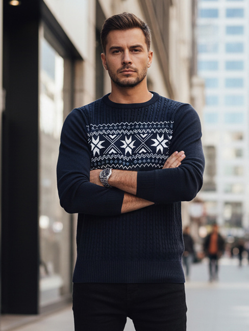 Moški pulover v mornarsko modri barvi Dstreet WX2277