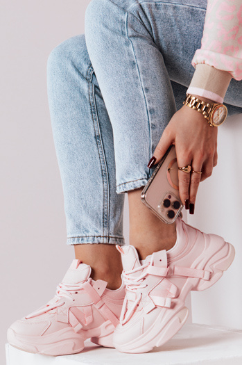 Ženske superge na platformi VISTARUN roza Dstreet ZY0651