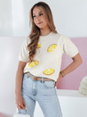 Ženski prevelik pulover z limonami Lemon ecru Dstreet MY2475