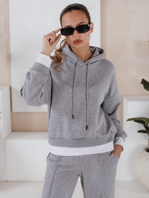 Ženske trenirke SANELIS sive barve Dstreet AY0986