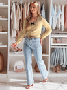 Ženski kratek pulover z lokom LAMURE beige Dstreet MY2473