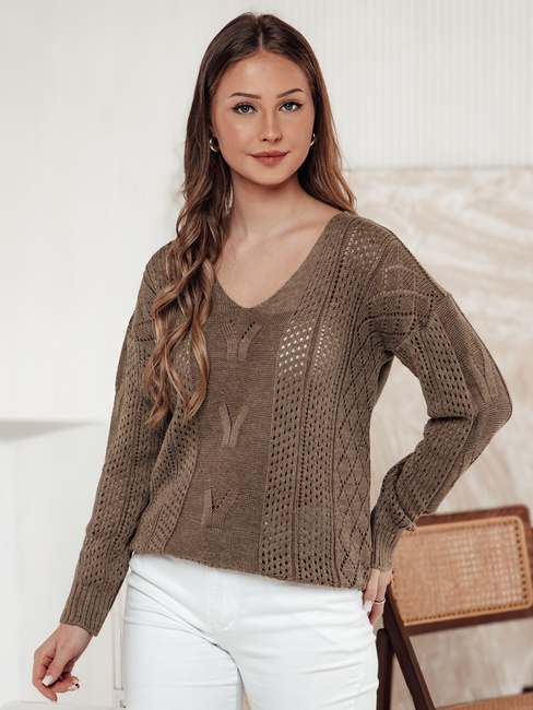 Ženski pulover LACEONIA beige Dstreet MY2404