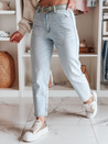 Ženske kavbojke mom fit hlače s pasom JEANMOM j.modra Dstreet UY2684